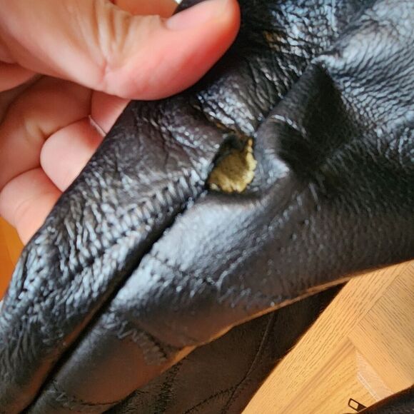 Vintage Motorcycle Leather Jacket with American Flag Patch & Eagle‎ Patch Size M - Picture 7 of 16